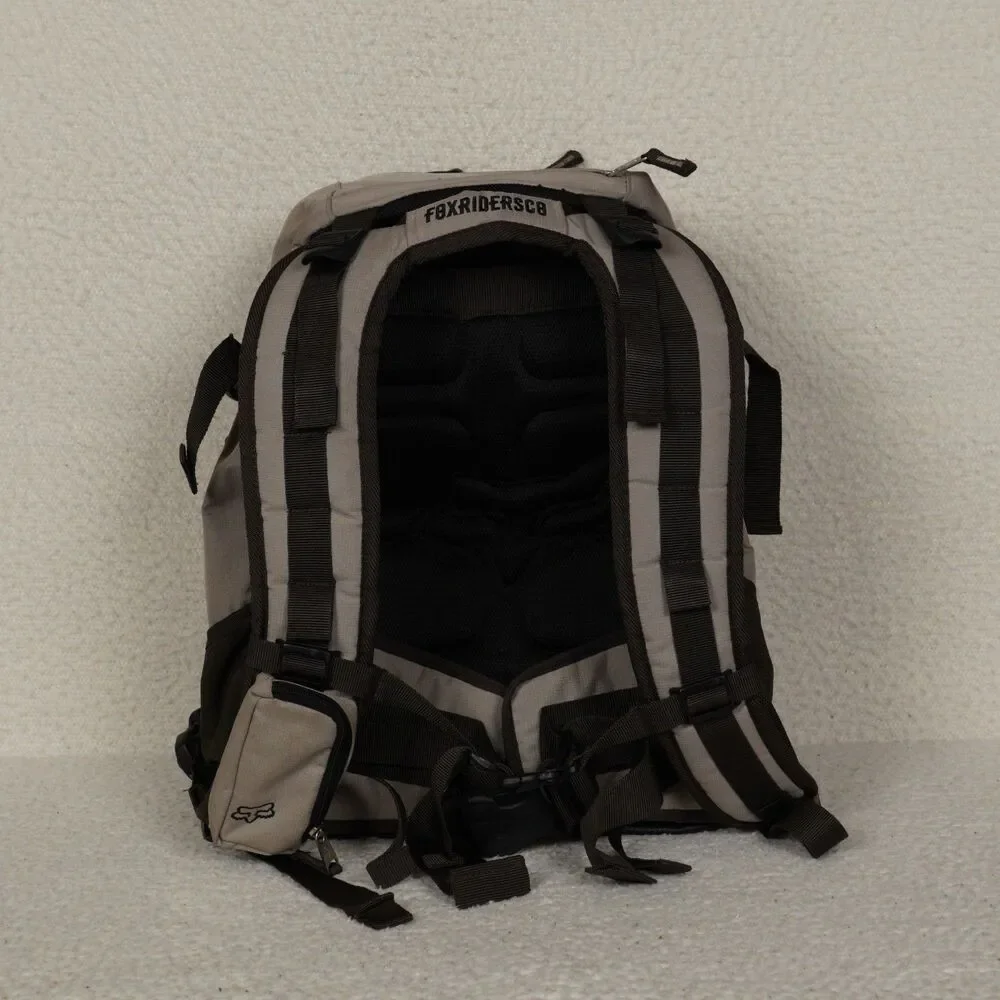 Fox Racing Utility Backpack Green Gray Skate Snowboard Removable Pouch Pockets